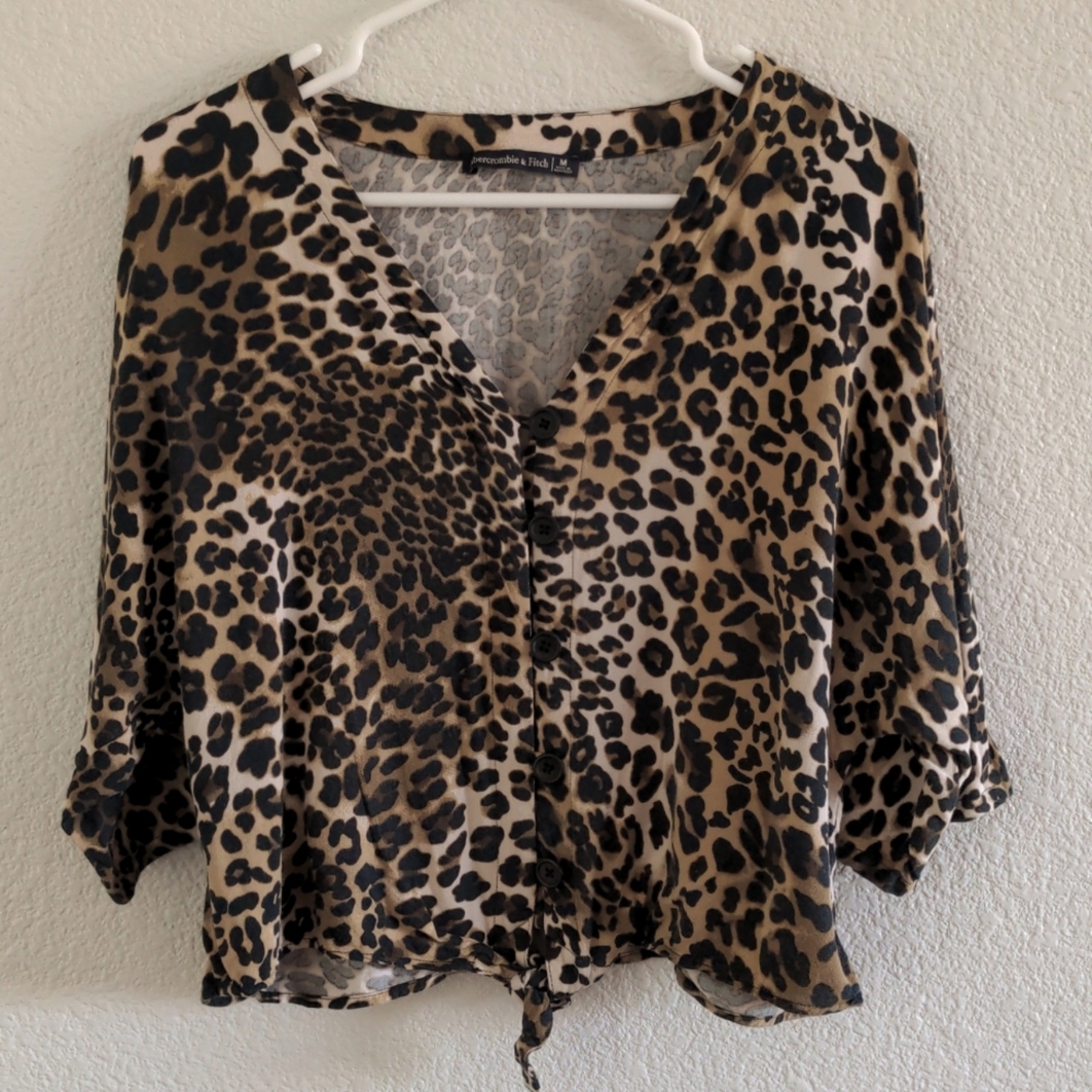 Abercrombie and Fitch leopard crop top
